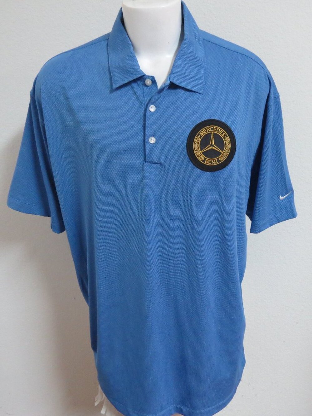M-2XL MERCEDES Baby Blue Nike Dri-Fit Men's #04M Polo Shirt